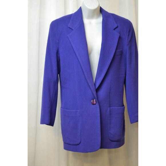 The Limited Cashmir Wool Blazer Jacket Violet Blue M - Picture 4 of 6